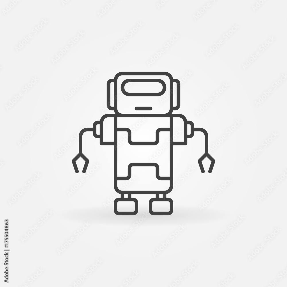 Vector robot line concept icon in thin line style Vector robot line concept icon in thin line style