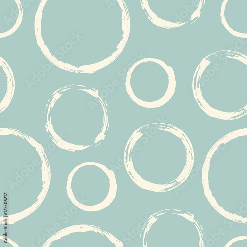 Seamless pattern with hand painted ink circles