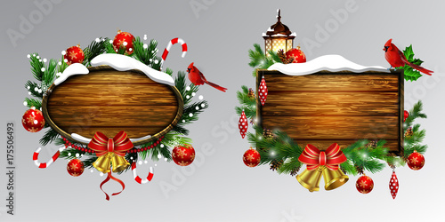 Vector wooden christmas board