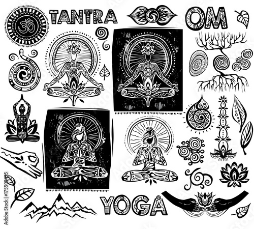 Set Vector Yoga elements