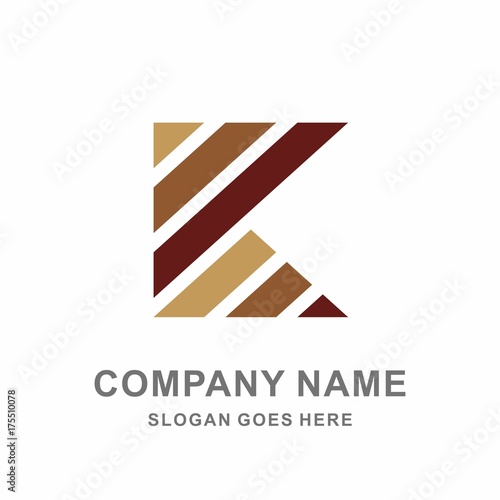Geometric Square Wood Strips Letter K Architecture Interior Construction Business Company Stock Vector Logo Design Template