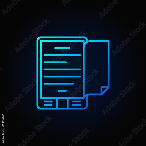 Blue e-book reader concept icon © tentacula