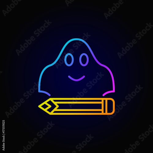 Ghost writing colorful concept icon
