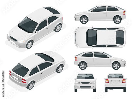 Set of Sedan Cars.