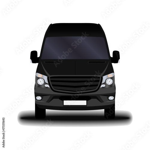 realistic cargo van. front view.