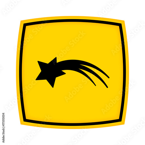 gelbes Schild - Icon - Sternschnuppe - Weihnachtsstern