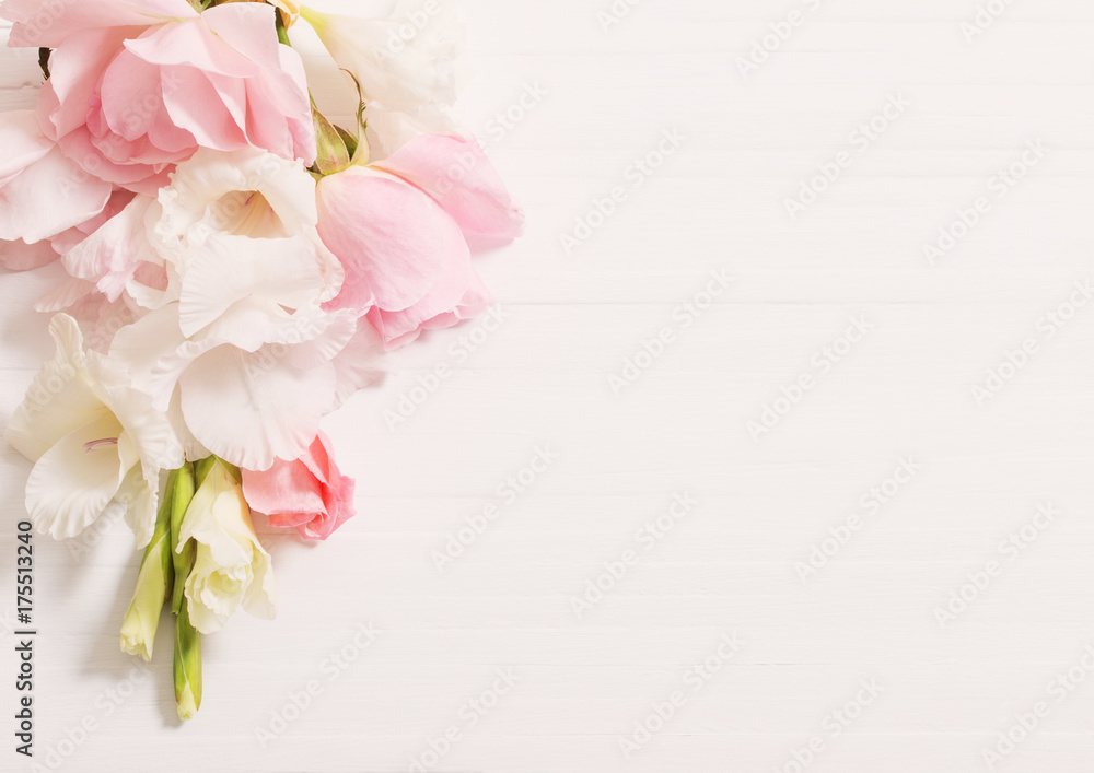 flowers in waffle cone on wooden background flowers in waffle cone on wooden background