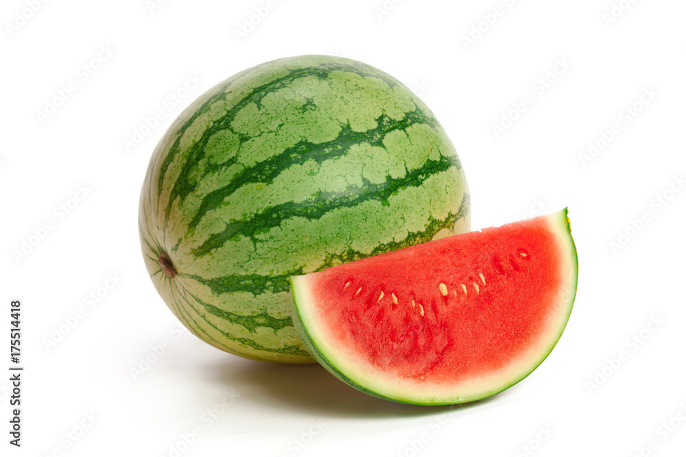 Slice of watermelon on white background Slice of watermelon on white background