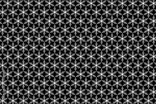 White snowflake on a black background - vector pattern,