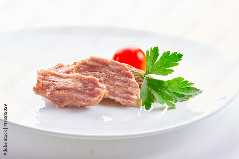 Stew Meat with herbs isolated on white background Stew Meat with herbs isolated on white background