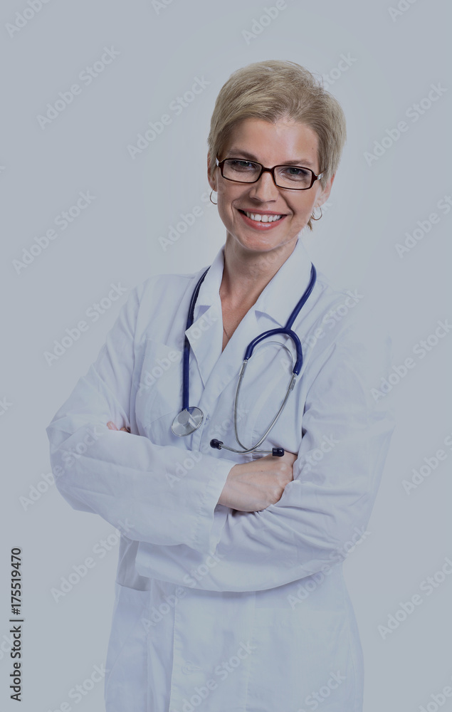 Smiling medical doctor. Isolated over white background Smiling medical doctor. Isolated over white background