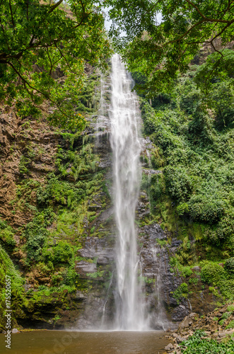 The famous Wli water falls, the highest waterfall in West Africa, surrounded by lush tropical forest, Ghana photo