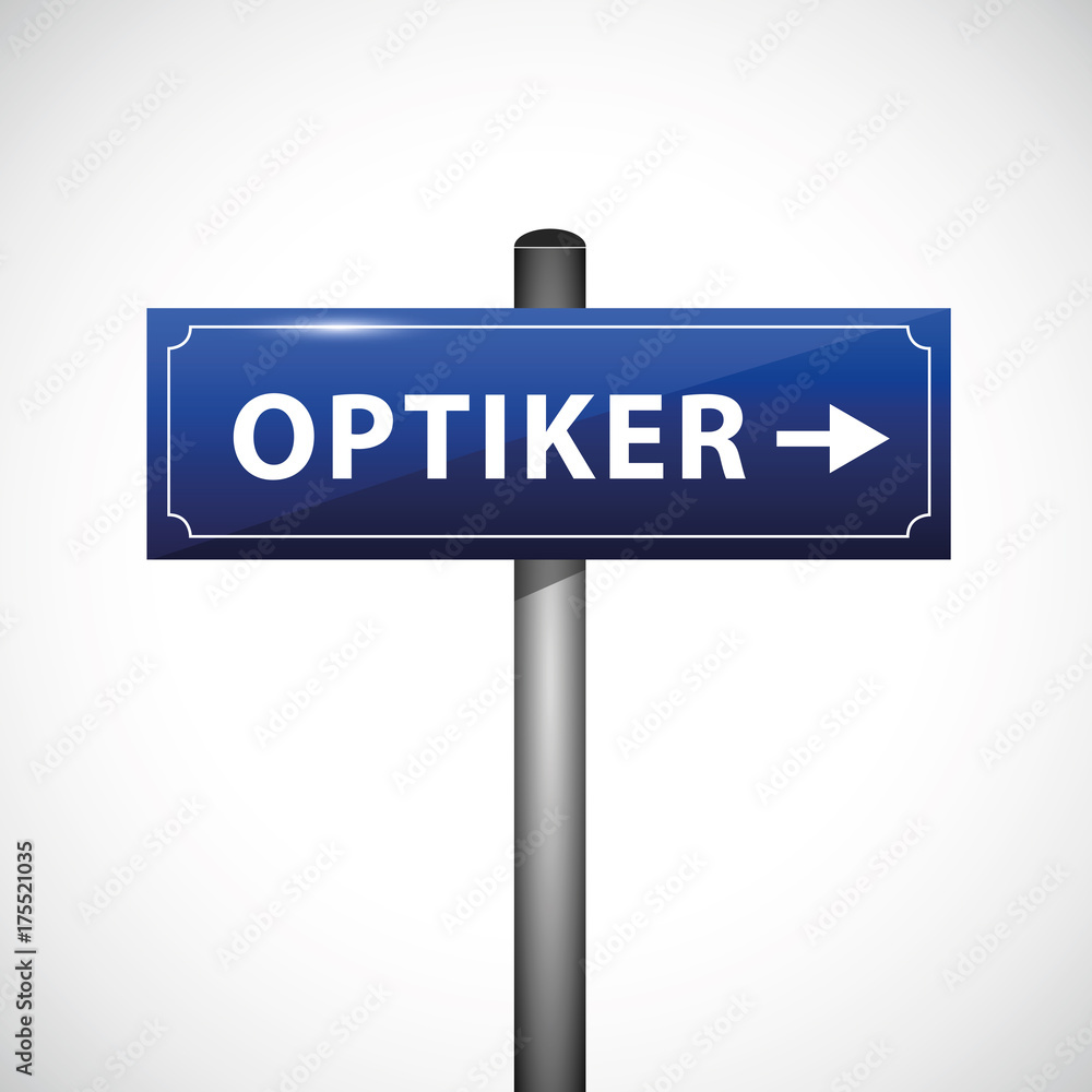 retro straßenschild zum optiker blau retro straßenschild zum optiker blau