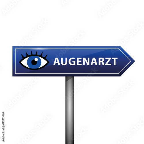 wegweiser zum augenarzt blau