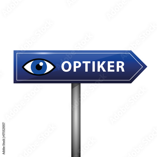 wegweiser zum optiker blau
