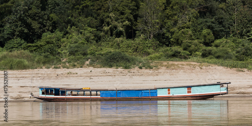 Boat in River Mekong, Sainyabuli Province, Laos © klevit
