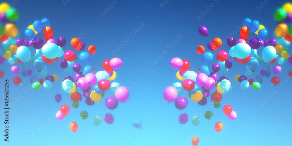 Colorful Balloons flying in the sky party Colorful Balloons flying in the sky party