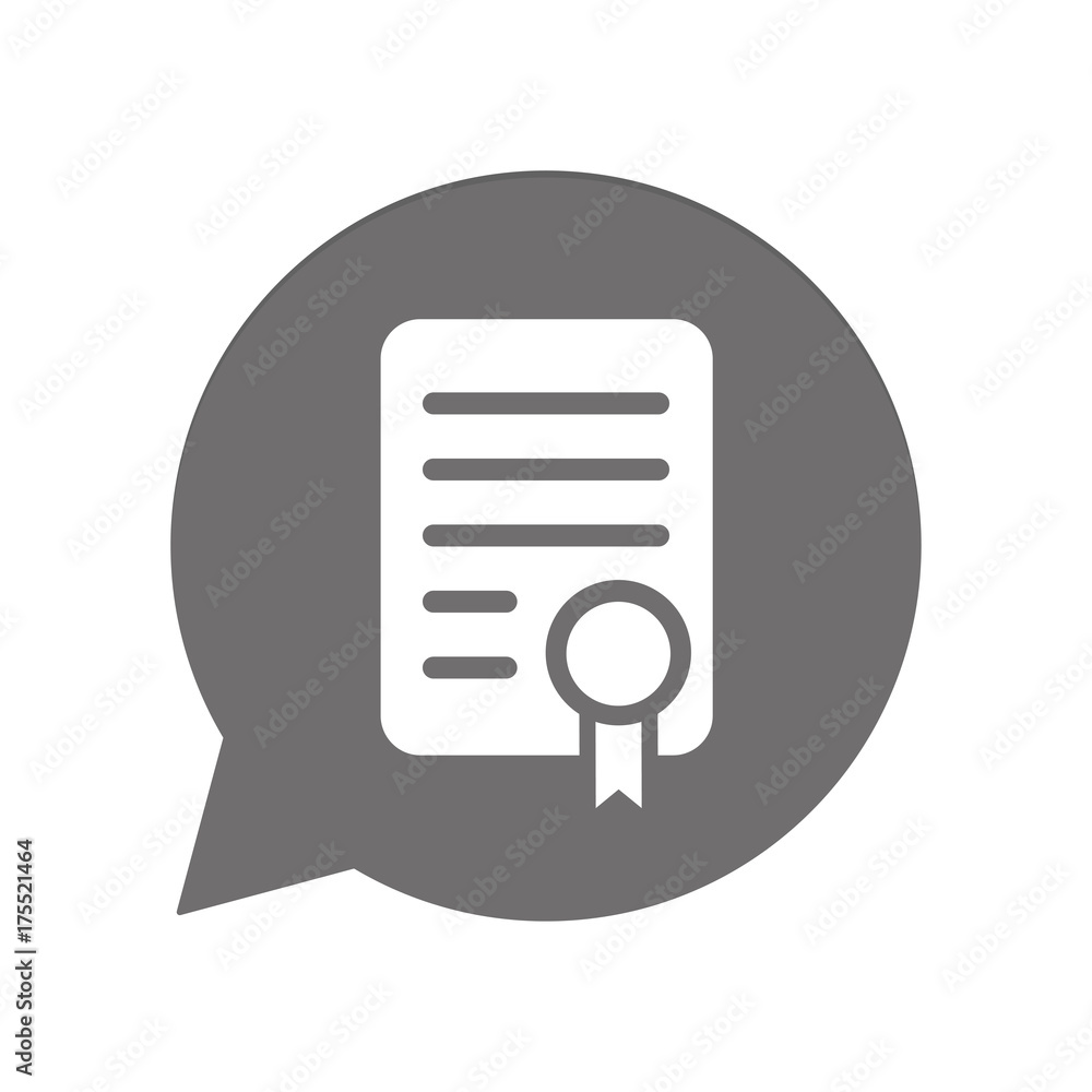 Graue Sprechblase rund - Urkunde