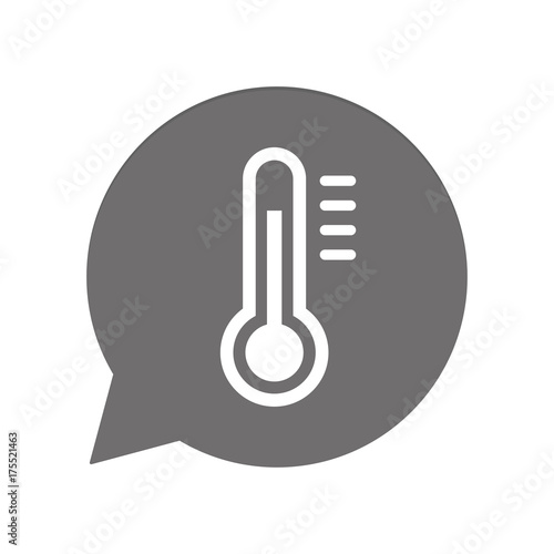 Graue Sprechblase rund - Temperatur - warm