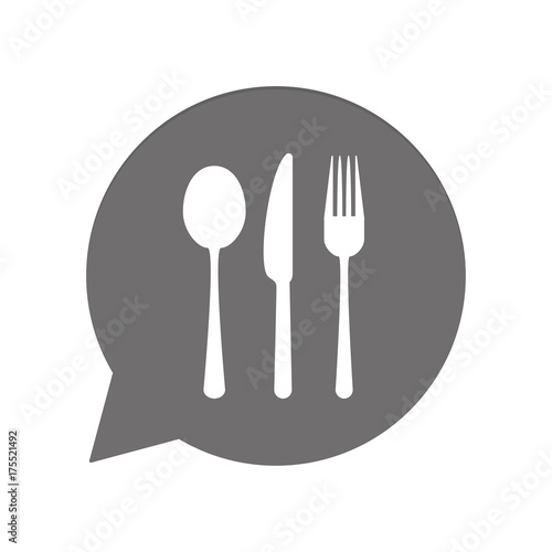 Graue Sprechblase rund - Essen - Restaurant