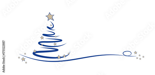 tannenbaum - blau - scribble