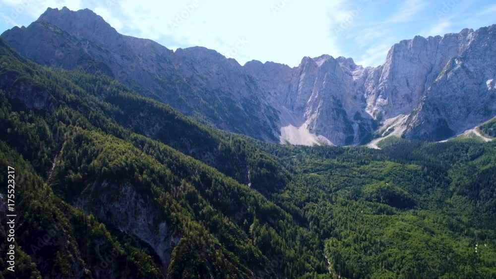 Lake Lago di Fusine Superiore Italy Alps. Aerial FPV drone flights. Lake Lago di Fusine Superiore Italy Alps. Aerial FPV drone flights.