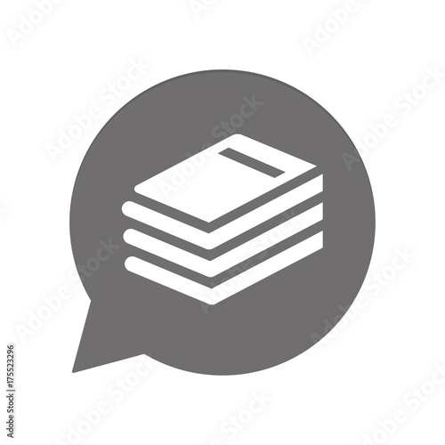 Graue Sprechblase rund - Bücherberg