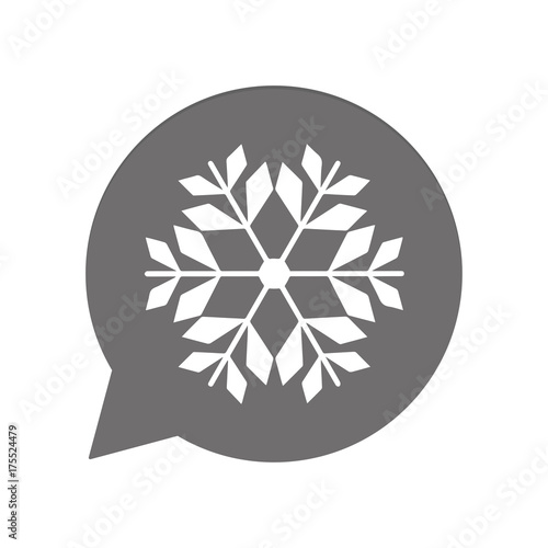 Graue Sprechblase rund - Winter - Schneeflocke