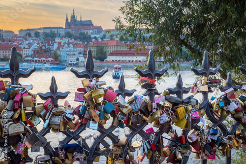 Love padlocks in Prague