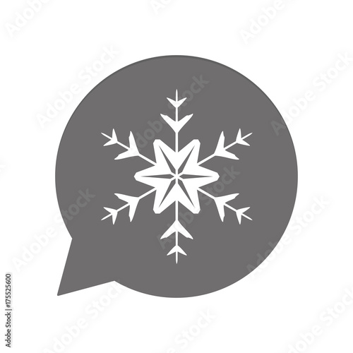 Graue Sprechblase rund - Schneeflocke