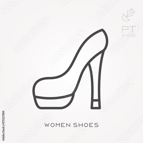 Line icon women shoes