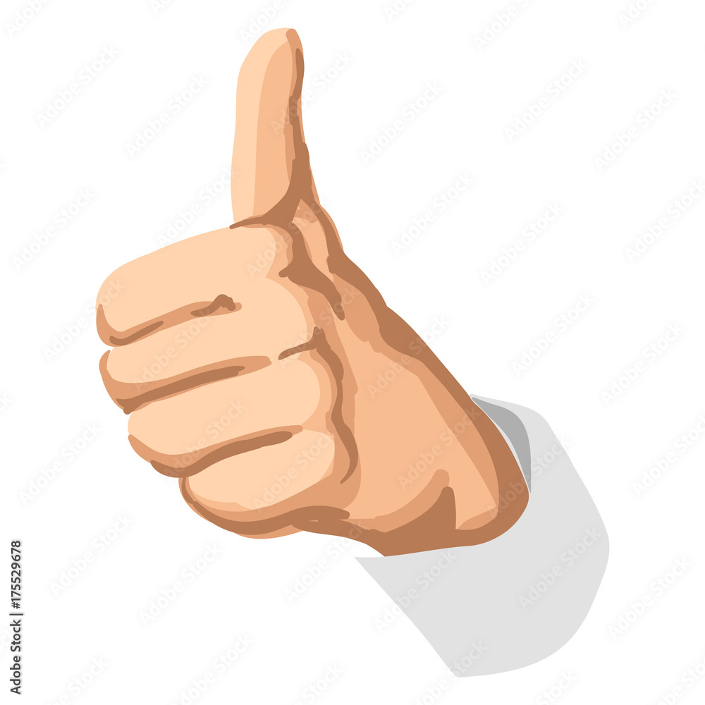 Realistic thumbs up icon graphic