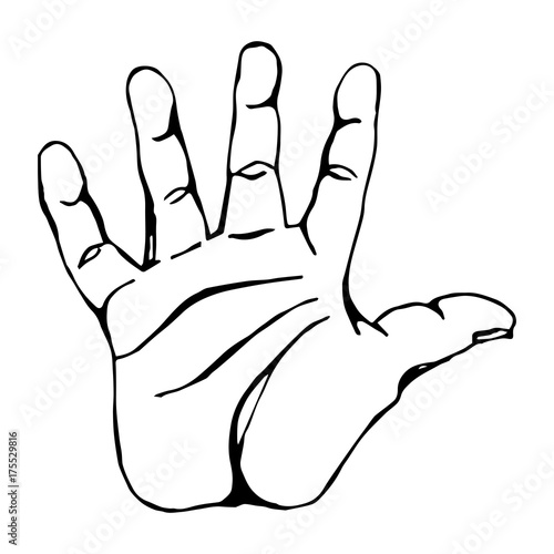 Black outline high five icon graphic