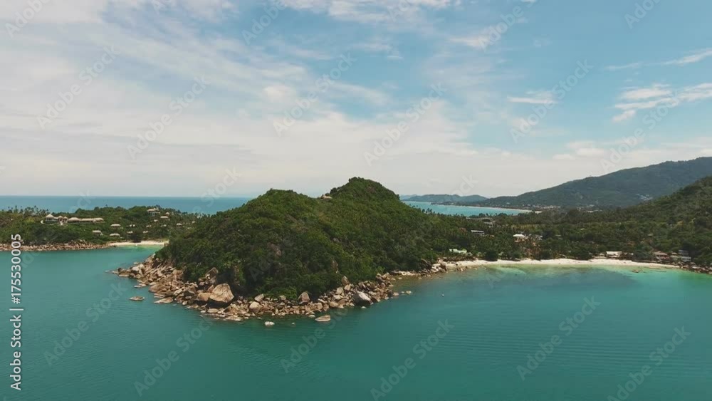 Island with green trees and a small building, surrounded by water (river or sea). Soothing natural peyzad: solitude, rest, meditation (concept). Aerial video. Island with green trees and a small building, surrounded by water (river or sea). Soothing natural peyzad: solitude, rest, meditation (concept). Aerial video.