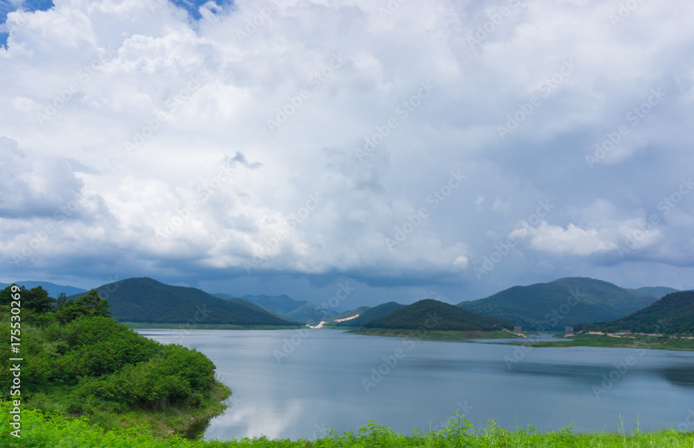 Beautiful landscape view Mae Kuang Dam at Luang Nuea, Doi Saket District, Chiang Mai ,Thailand