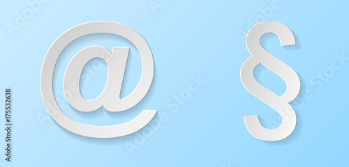 Concept of 3d icons - paragraph and email address symbols. Vector.
