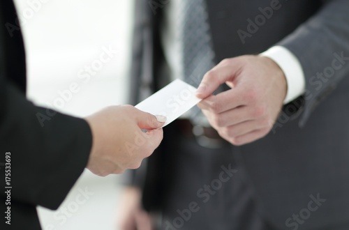 Exchange business card for first time meet