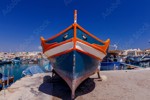 Malta. Marsaxlokk. Traditional fishing boats. photo