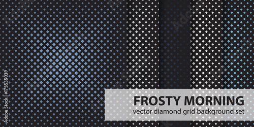 Diamond pattern set Frosty Morning. Vector seamless geometric backgrounds
