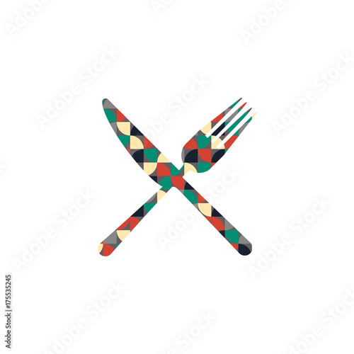 Muster Kreise Ecken - Besteck - gekreuzt