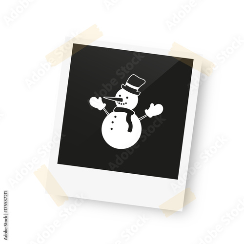 eingeklebtes Foto - Schneemann