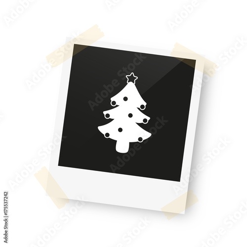 eingeklebtes Foto - Christbaum