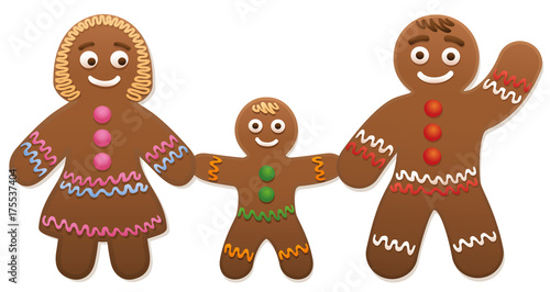 Gingerbread love couple with heart - cute and sweet christmas cookies.