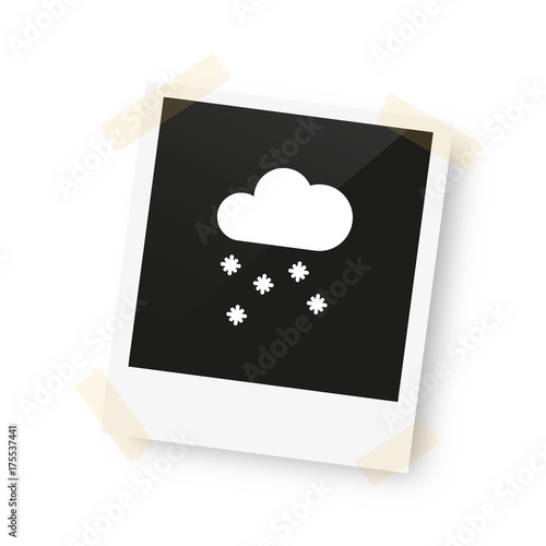 eingeklebtes Foto - Schneefall