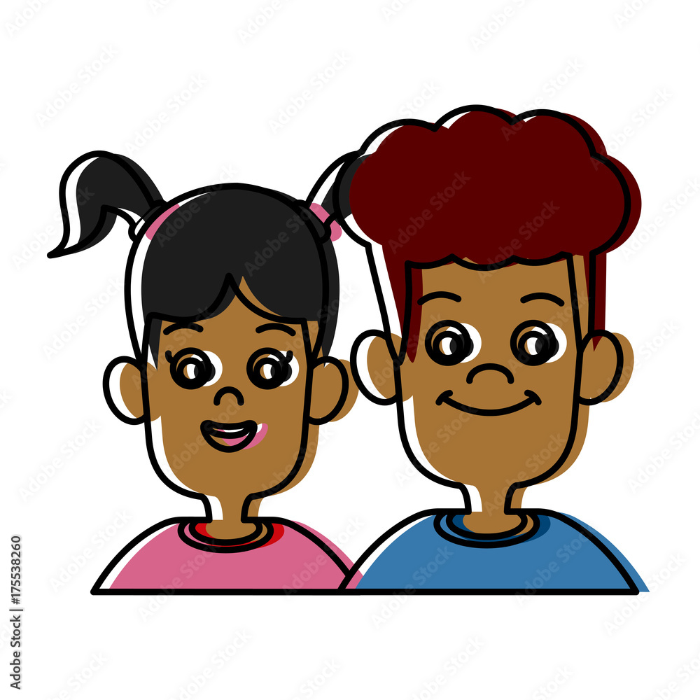 Fototapeta premium Kids friends cartoon icon vector illustration graphic design