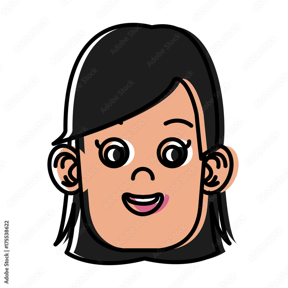 Fototapeta premium Cute girl cartoon icon vector illustration graphic design