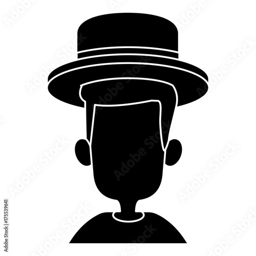 Man with hat icon vector illustration graphic design