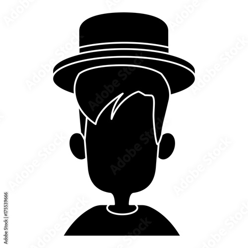 Man with hat icon vector illustration graphic design