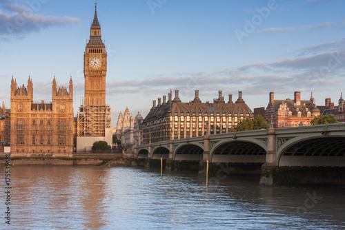 Palace of Westminster  Big Ben and Westminster bridge