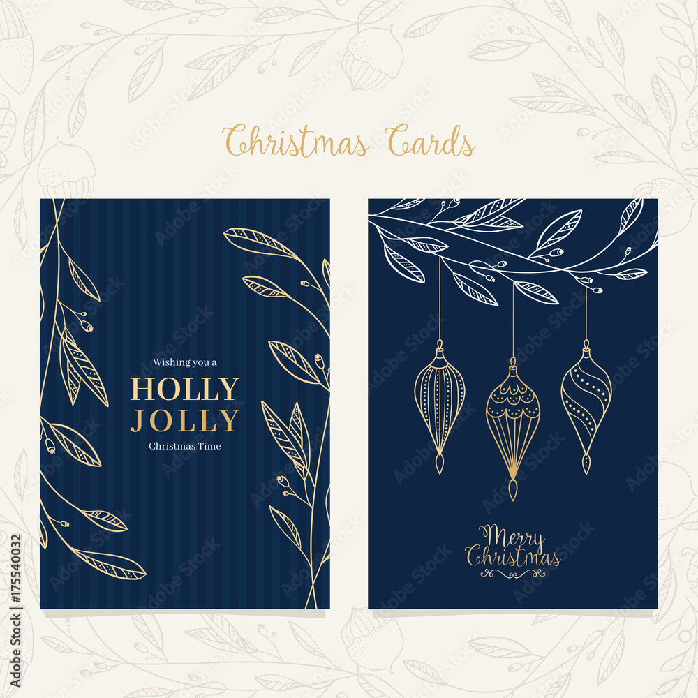 Plakat Festive christmas card design with greetings